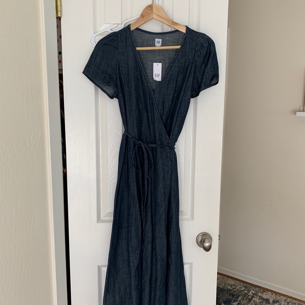Gap denim wrap dress